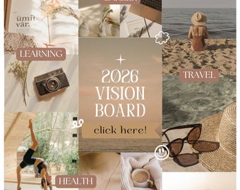Plantilla de tablero de visión 2026 / Canva editable / Planificador digital / Tablero para establecer metas y manifestar objetivos