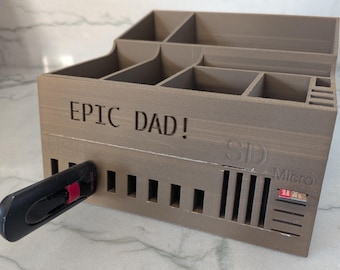 Personalized Desk Organizer – Custom 3D Printed Storage for USB Drives, SD Cards, Pens & More