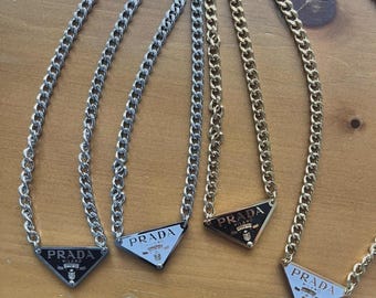 Triangle Pendant Necklace with High-Quality Stainless Steel Chain - Modern Minimalist Jewelry Gift - Multi Color Options