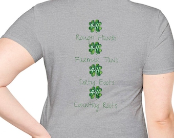 4-H Watercolor Clover T-Shirt | Farmer Hands, Dirty Boots, Country Roots