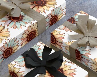 Sunflower Gift Wrapping Paper Roll: Eco-Friendly Floral Wrap