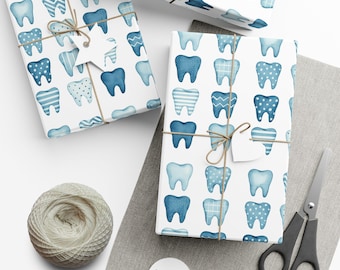 Dental-Themed Gift Wrap Papers, Tooth Print Wrapping Paper, Unique Holiday Wrap, Dentist Appreciation Gift Wrap, Dental Gifts, Fun [...]