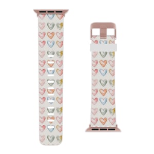 Cute Heart Print Apple Watch Band, Stylish Watch Strap, Colorful Heart Watch Accessory, Perfect Gift for Women, Valentine Day