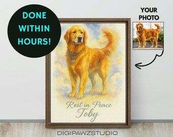 Personalisierte Digitale Haustier Porträts vom Foto, Benutzerdefinierte Hund und Katze Malerei Geschenk Gedenkstätte dekorative Wandkunst.