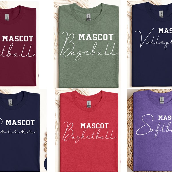 Custom mascot school spirit sport shirt unisex women teen girl
