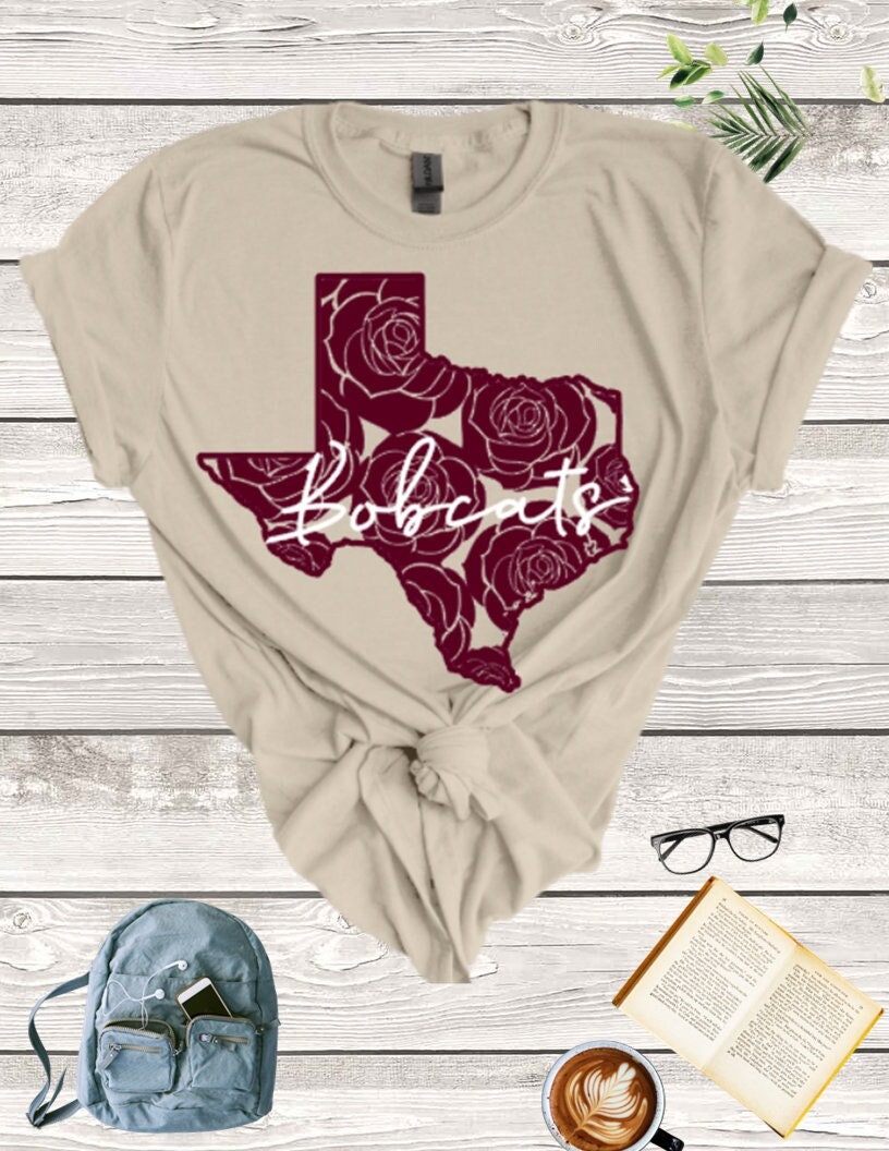 Discover Texas State Bobcats Rose T-Shirt - Eat Em Up Bobcats Design