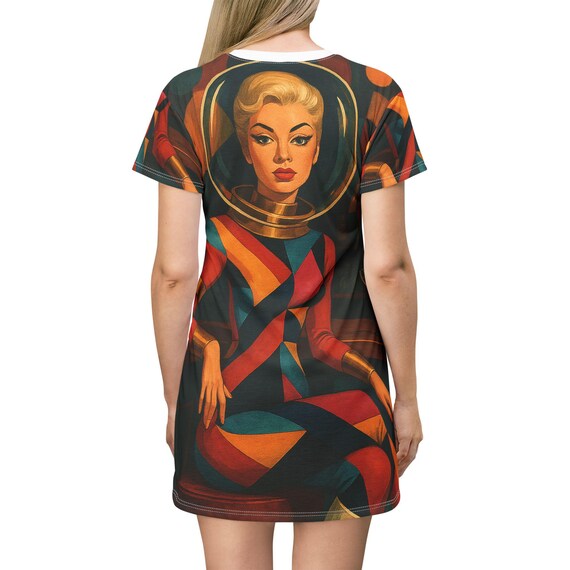 open lace back dress Retro Wave T-shirt dress  Magick + Me