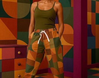 Geometric Pattern Athleisure Joggers: Activewear with Pockets