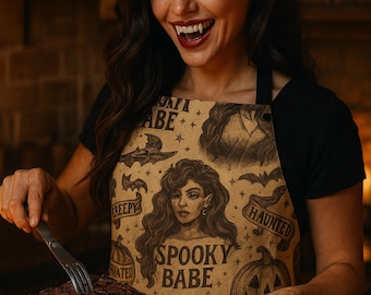 Grembiule di Halloween Spooky Babe: abbigliamento da cucina in stile vintage