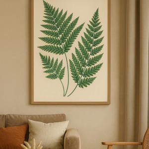 Fern Illustration Leaf Art Print, Botanical Home Decor, Wall Art Poster, Nature Lover Gift, Greenery Plant Wall Decor