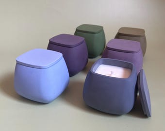 Handgjort gipssojaljus, cederträ-sandelträarom, minimalistisk heminredning