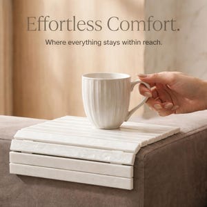 Foldable Sofa Arm Table | Couch Arm Drink Tray | Minimal Living Room Decor