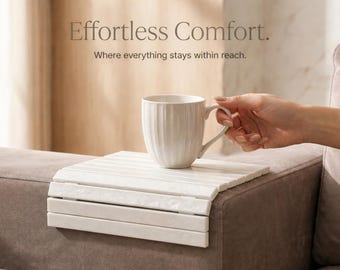 Foldable Sofa Arm Table | Couch Arm Drink Tray | Minimal Living Room Decor