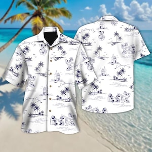 Disney Mickey And Friends On Castaway Cay Cruise Button Up, Mickey Hawaii Cruise Line Hawaiian Shirt, Disneyland Cruise Summer Beach Shirt