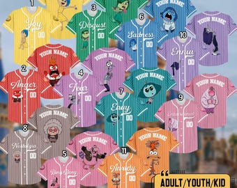 Personalized Disney Inside Out Halloween Baseball Jersey, Custom Inside Out Family Matching Jerseys, Disneyland Trip Inside Out Shirt