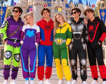 Halloween Spidey And His Amazing Friends Costume Jumpsuit, Group Matching Spiderman Ghost Spider Doc Ock Green Goblin Cosplay Costume