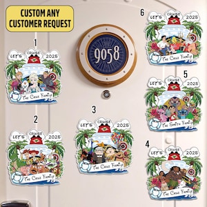 Personalize 2025 Custom Magnets, Personalized Cruise Door Magnet, Toy, Animated Movies Stateroom Decor, Cartoon Magnet Home Decoration