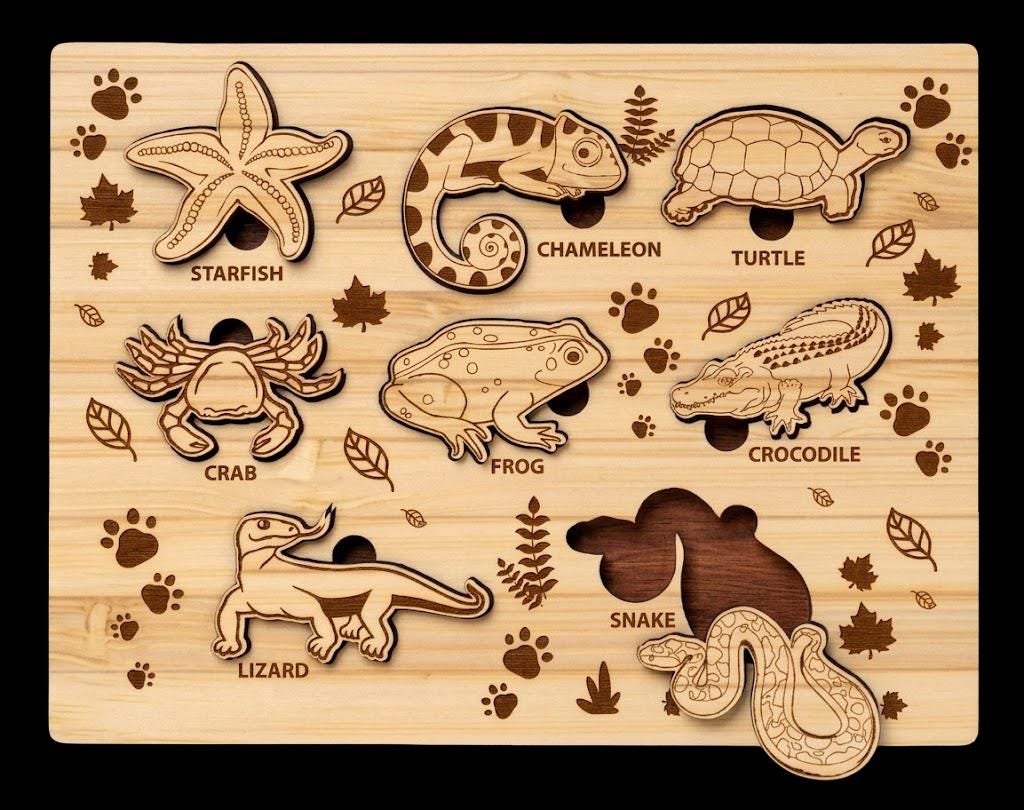 Wooden Puzzles for Kids Laser Cut SVG | Wooden Toddler Toy | Montessori ...
