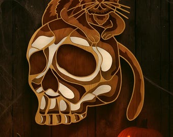 Halloween Multilayer SVG Wall Art PDF, DXF file