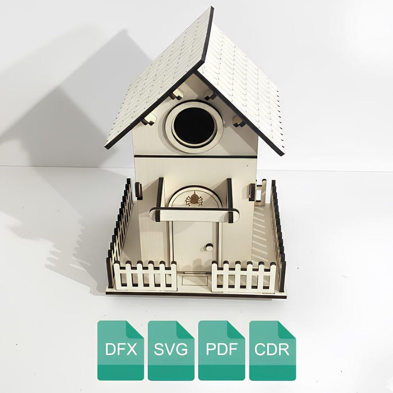 Laser Cut Bird House SVG File | Wooden Bird House Plan for CNC ...