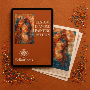 Modello personalizzato per pittura a diamante: carica la tua foto / Kit d&#39;arte fai da te stampabile