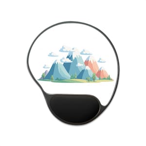 Mountain Landscape Mouse Pad with Wrist Rest, Office Decor, Ergonomic Mouse Mat, Gift for Gamers, Nature Inspired Desk Accessories