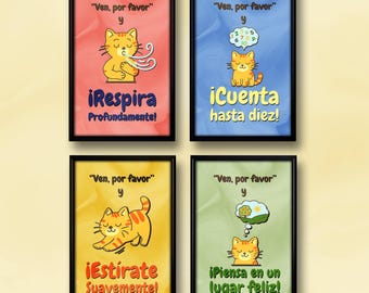 Spanish Calm Corner Poster Bundle: Mindfulness Classroom Decor (Digital Download)