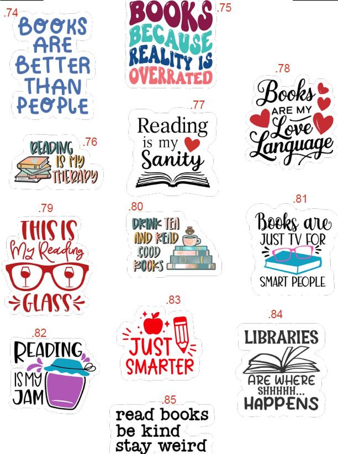 Stickers for Readers - Etsy