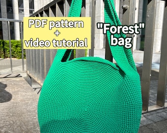 CROCHET PATTERN Forest Bag, Crochet Bag Tutorial English, DIY Bag, Crochet Bag Pattern, Handmade Bag Pattern, Step-by-step crochet tutorial