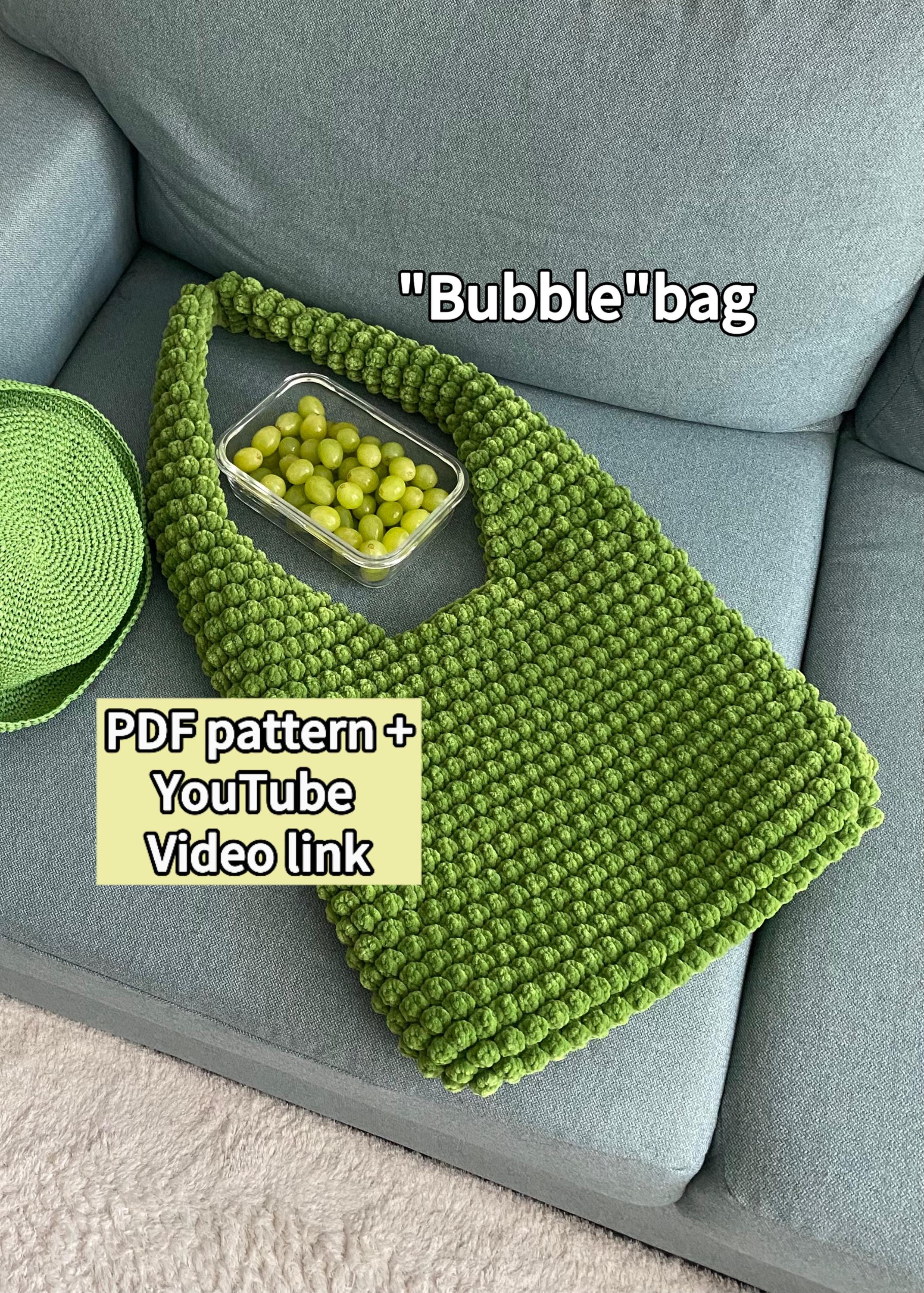 CROCHET PATTERN Bubble Bag, Crochet Bag Tutorial English, DIY Bag, Crochet Bag Pattern, Handmade Bag Pattern, Step-by-step crochet tutorial