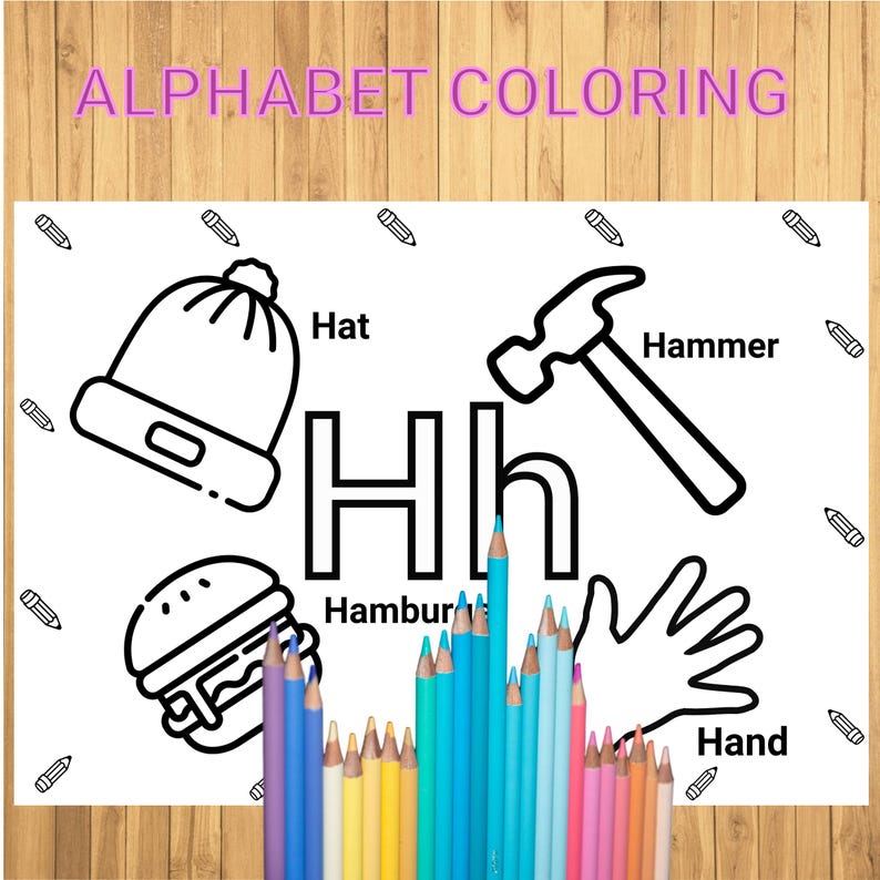 Alphabet Coloring Pages A-Z Printable, ABC Coloring Book for Kids ...