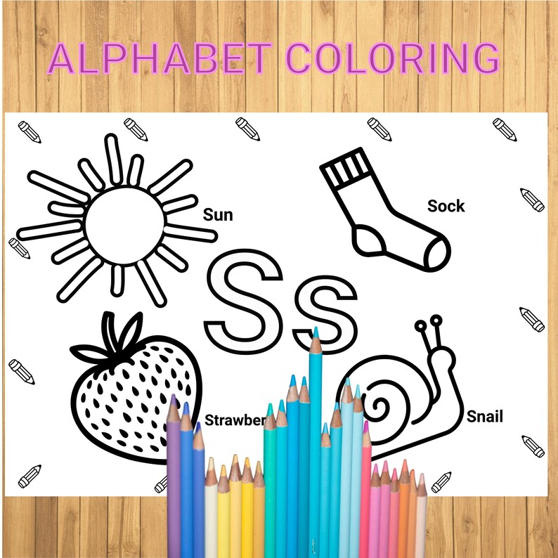 Alphabet Coloring Pages A-Z Printable, ABC Coloring Book for Kids ...