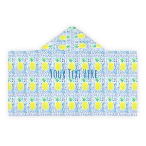 Customizable Pineapple Youth Hooded Towel | Beach Towel for Kids, Summer Pool, Gift for Birthdays, Vacation Essentials, Cute Bathing Gear
