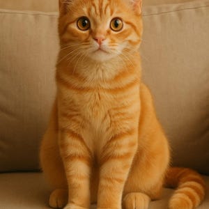 Orange Tabby Cat Digital Wall Art Set – 3 Cozy Cat Photography Prints | Cute Pet Decor, Sofa & Rose Backgrounds | Instant Download