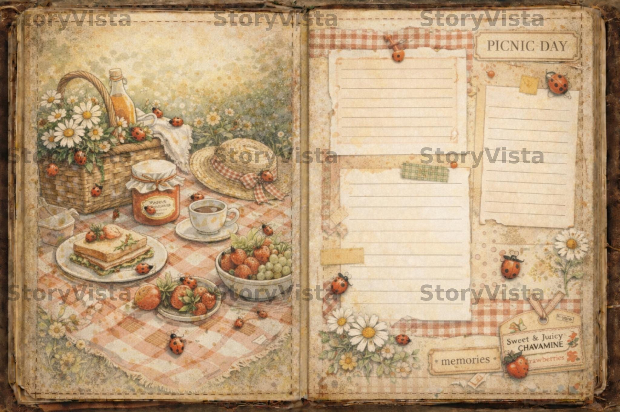 Ladybug Junk Journal Kit Printable Cottagecore Ephemera Pack Whimsical ...