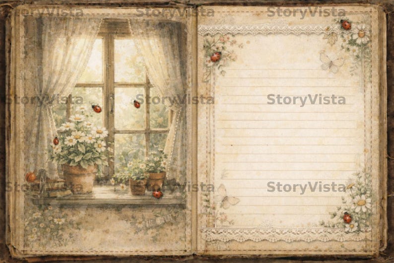 Ladybug Junk Journal Kit Printable Cottagecore Ephemera Pack Whimsical ...