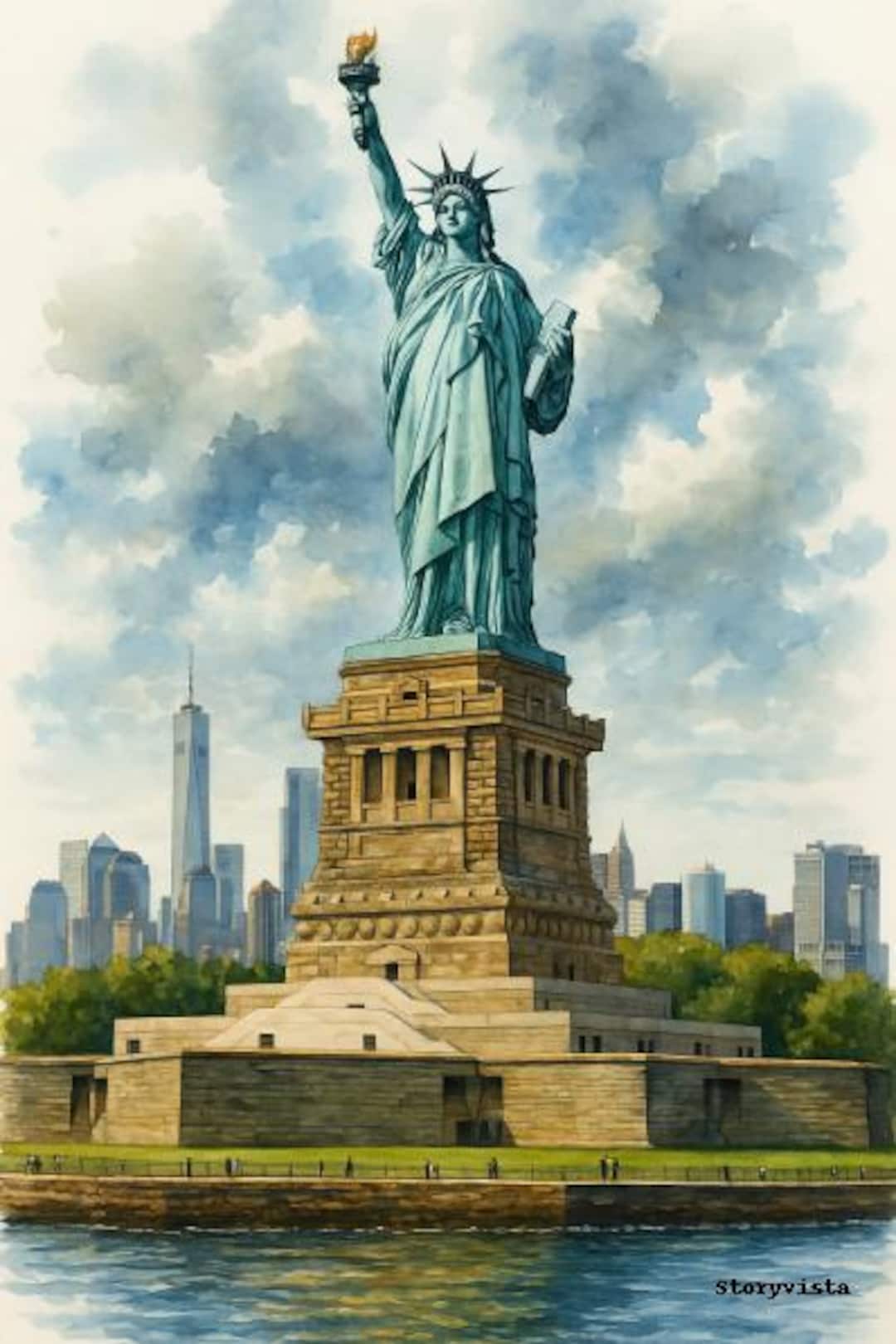 Statue of Liberty Print New York Cityscape Art (digital Download) Etsy