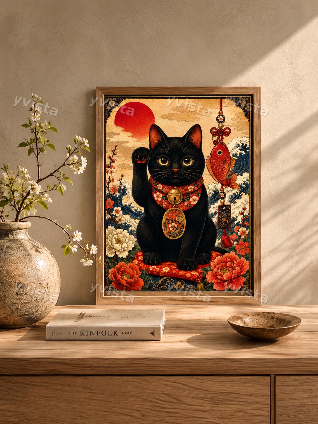 Lucky Cat A4 Print - Etsy
