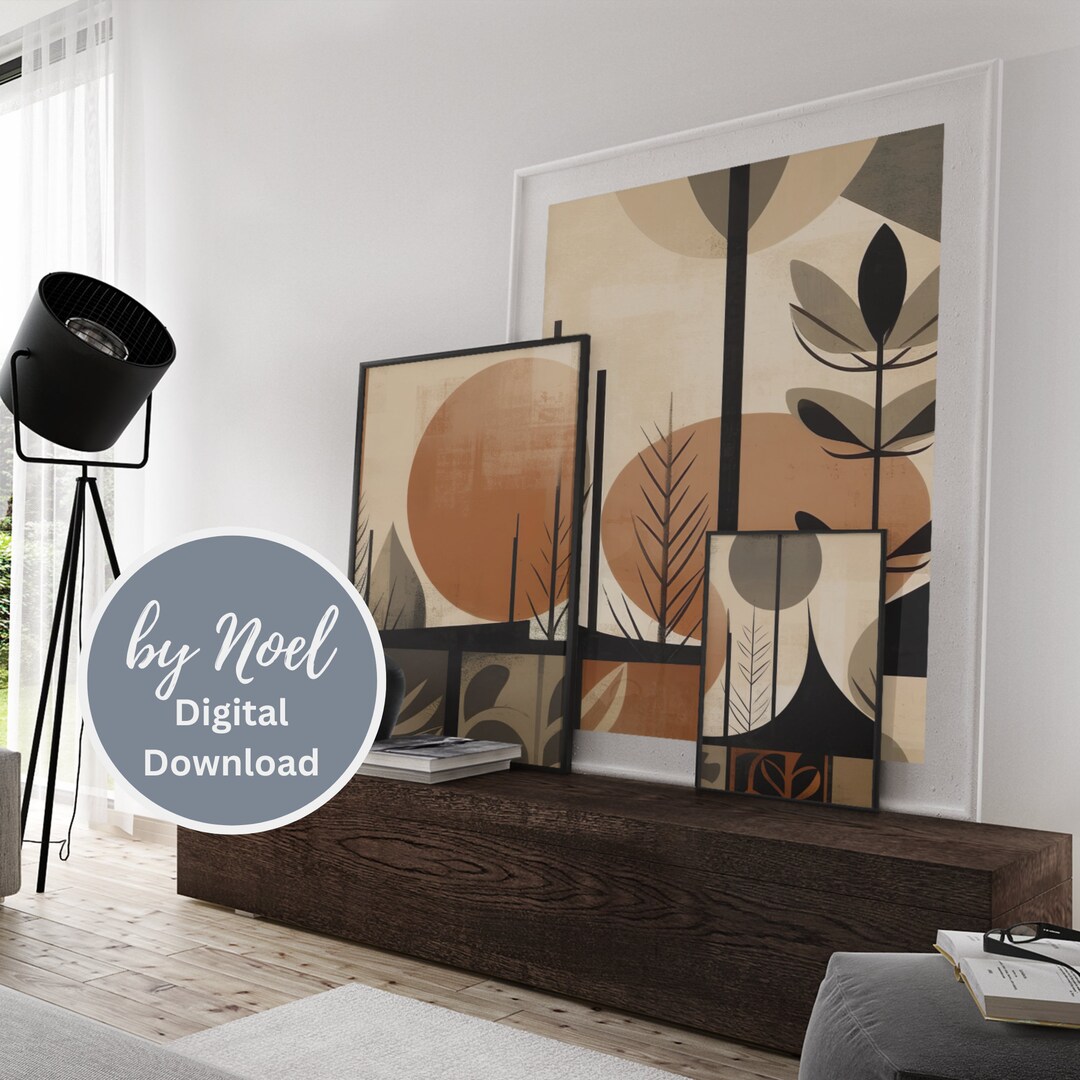 Curated visual reference: Gallery Detail: Mid Century Modern Nature Inspired Wall Art Featuring Organic Patterns