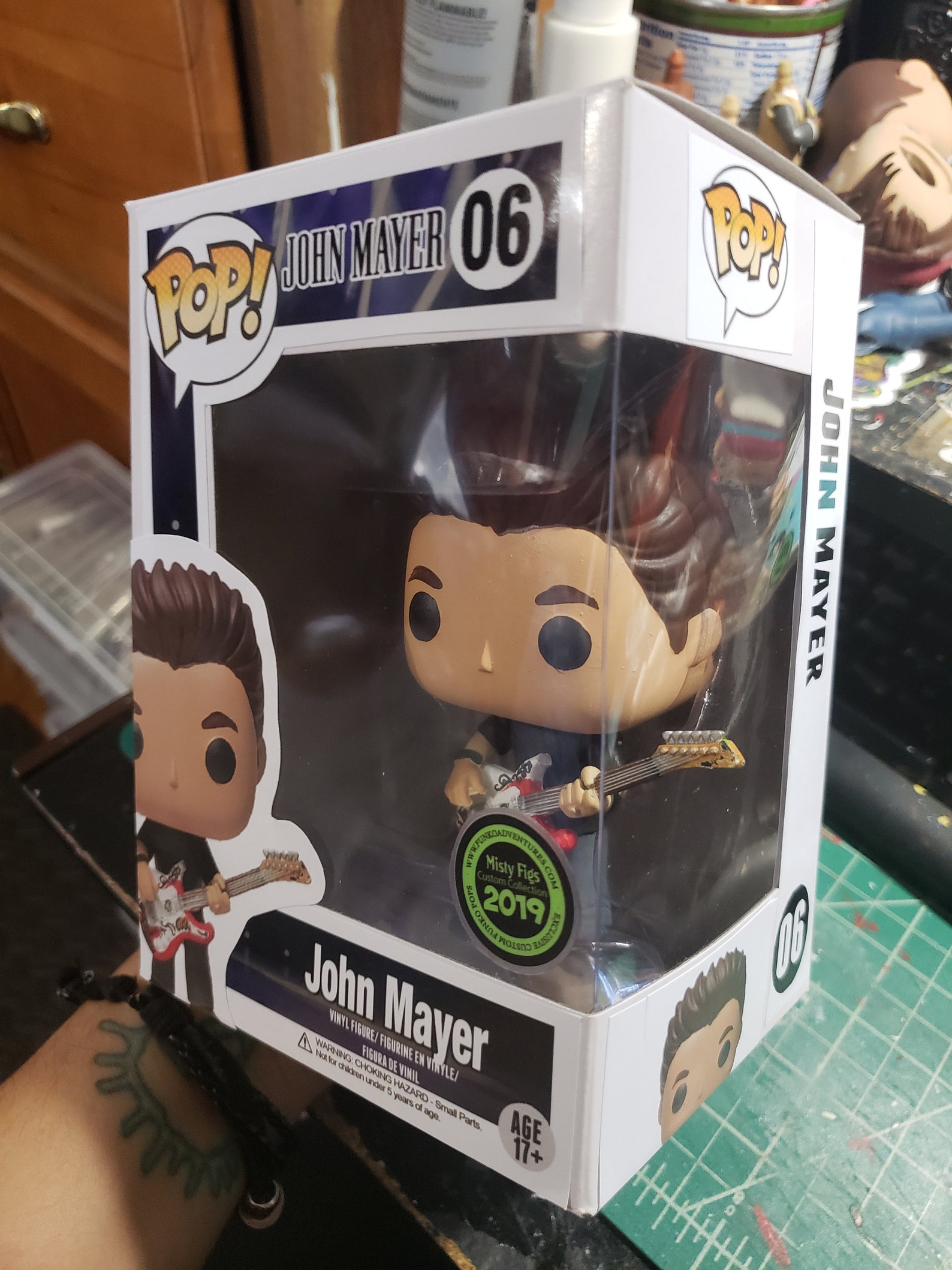 John Mayer with Hendrix Guitar Custom Funko pop toy Made