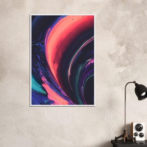 Colorful waves Fine Art Wooden Framed Poster