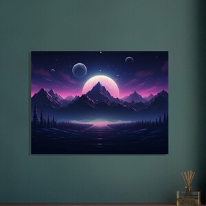 Poster artistico tramonto al neon
