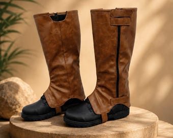 Cubrebotas de cuero inspirados en Boba Fett de Star Wars / Polainas para botas de disfraz de mandaloriano