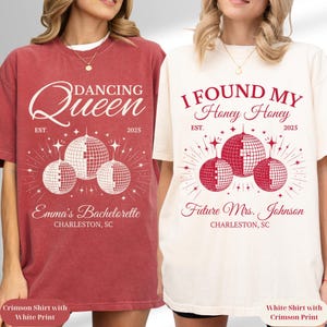 Custom Disco Bachelorette Shirt, Mamma Mia Bride Tee, Dancing Queen Shirt, Honey Honey Tee, Disco Bridal Shower, Matching Party Shirts
