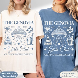 The Genovia Shirt, Comfort Colors Girls Club Shirt, Custom Bachelorette Tee, Bridal Party Top, Princess Bride Shirt, Custom Bach Trip Shirt