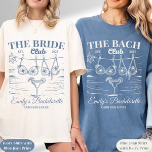 Magliette personalizzate per addio al nubilato in spiaggia, bikini e articoli per addio al nubilato Martini, magliette personalizzate per il club di addio al nubilato, t-shirt per il weekend delle ragazze