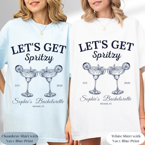 Let’s Get Spritzy Bachelorette Shirt, Aperol Spritz Party Tee, Custom Girls Trip Shirt, Cocktail Bride Tee, Spritz Club Bach Party Shirt