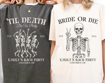 Maglietta per addio al nubilato di Halloween: Maglietta per festa "Sposa o muori" spettrale