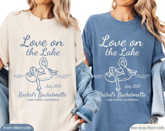 Love on the Lake Bachelorette Party Shirt: Custom Bride & Crew Matching Tees