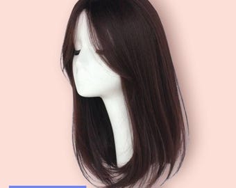 Handmade Black and Brown Lace Front Wig, Cosplay or Party Wig